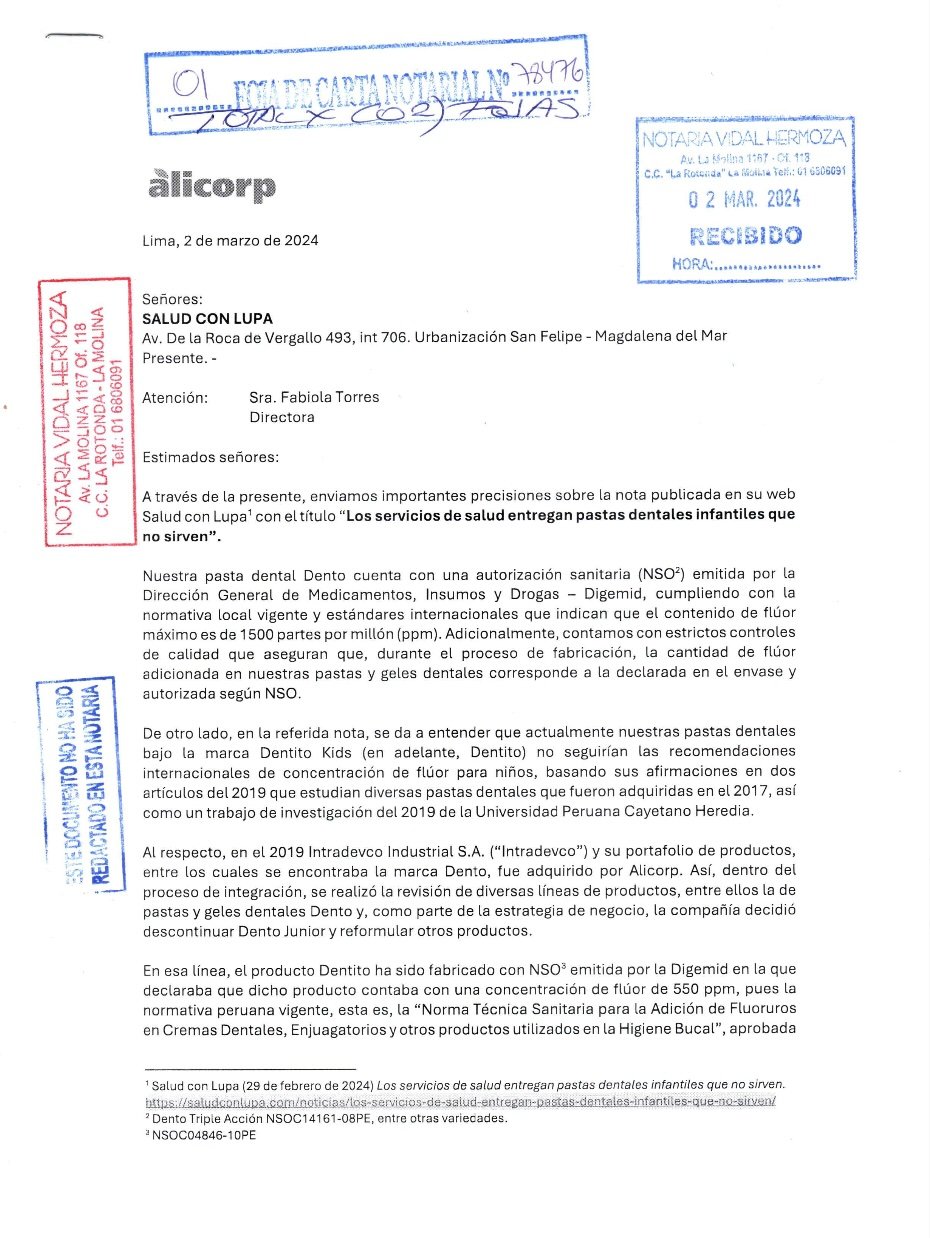 Carta Alicorp 1