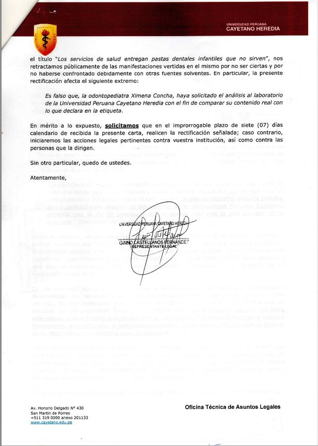 Carta UPCH 2