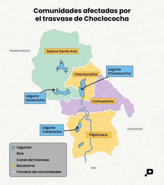 MAPA: Comunidades afectadas por el trasvase de Choclococha