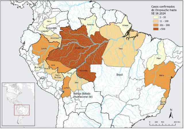 Distribucion-de-casos-confirmados-de-Oropouche-en-Sudamerica-2024-Fuente-OPS