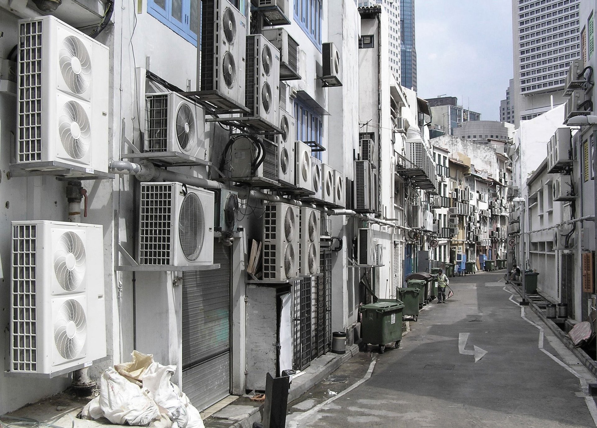 Grave needs of air conditioning in Singapore apartment block. Shutterstock