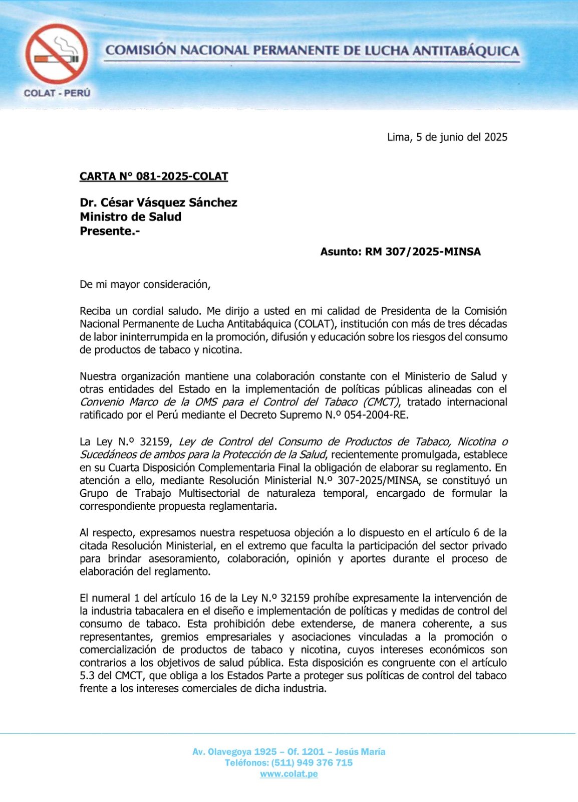 comunicado COLAT 1