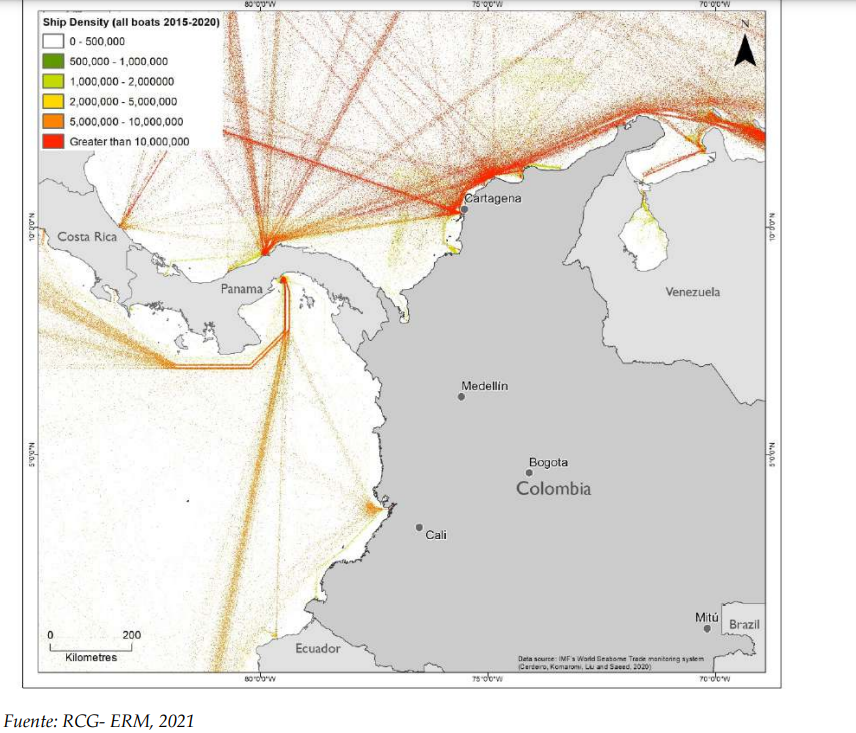 Mapa transporte marítimo