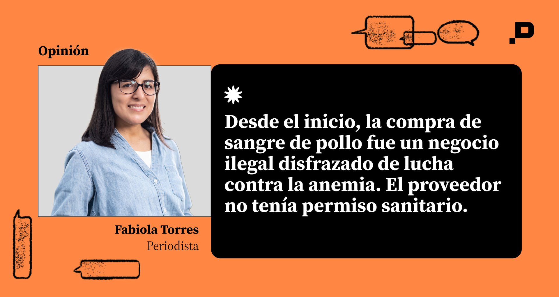 Opinión Fabiola Torres - MML contrato sangre de pollo
