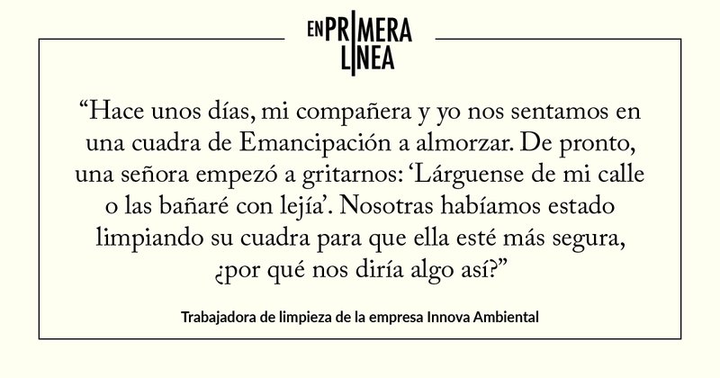 Trabajadora de limpieza de la empresa Innova Ambiental