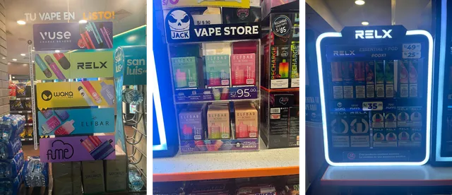 Vapeadores chinos vendidos en tiendas de conveniencia