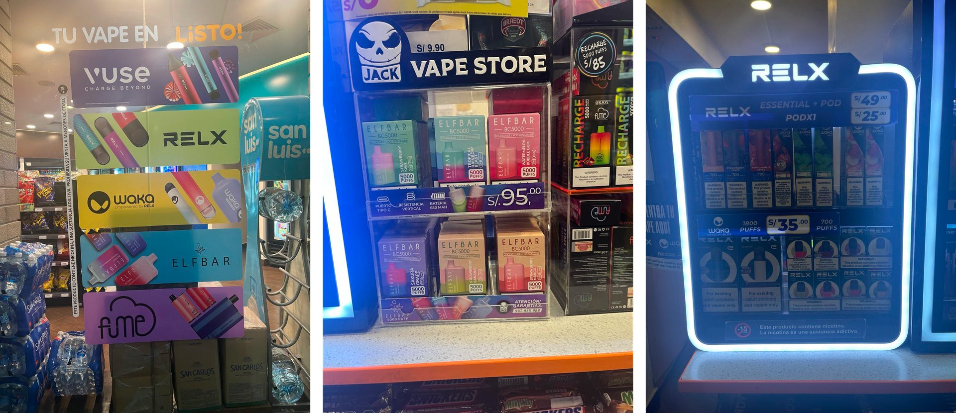 Vapeadores chinos vendidos en tiendas de conveniencia