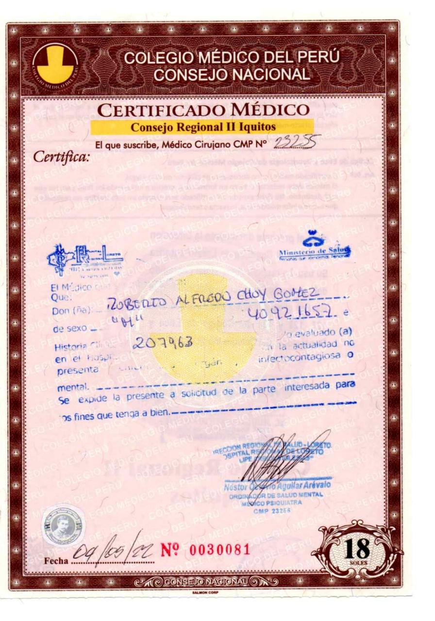 certificado psiquiátrico residentado