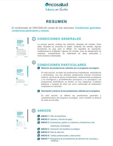 condicionado oncosalud resumen