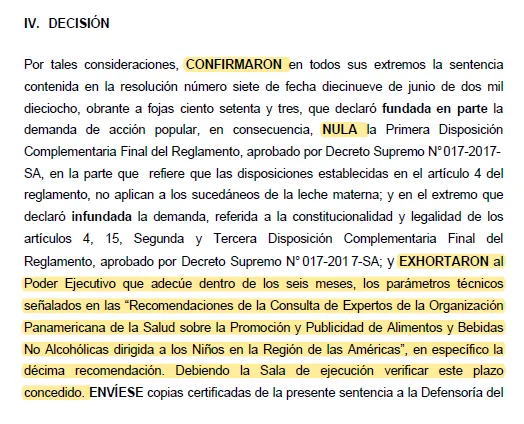 decisión sentencia