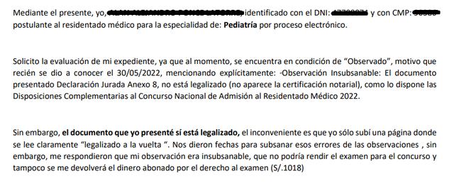 reclamos reesidentado
