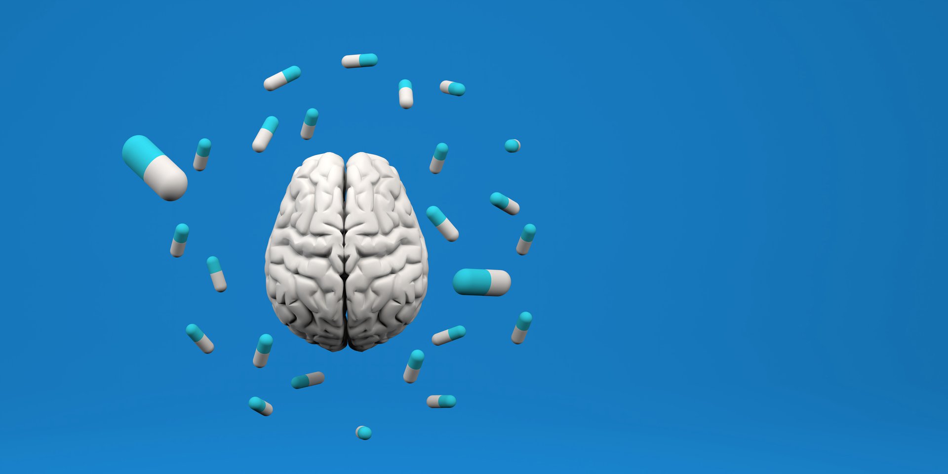 the-brain-is-surrounded-by-pills3d-rendering